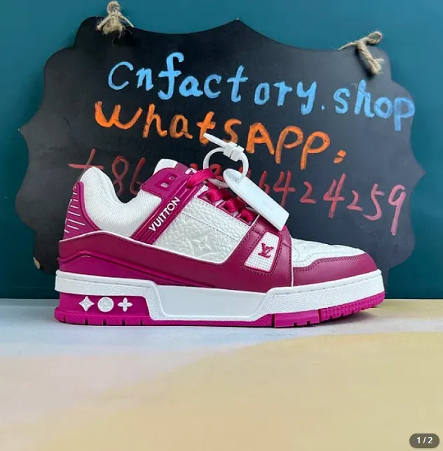 Lv Trainer Low White Fuchsia thumbnail 2