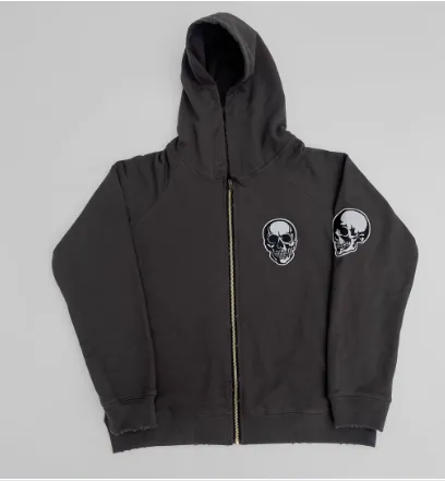number nine skull zip up thumbnail 2