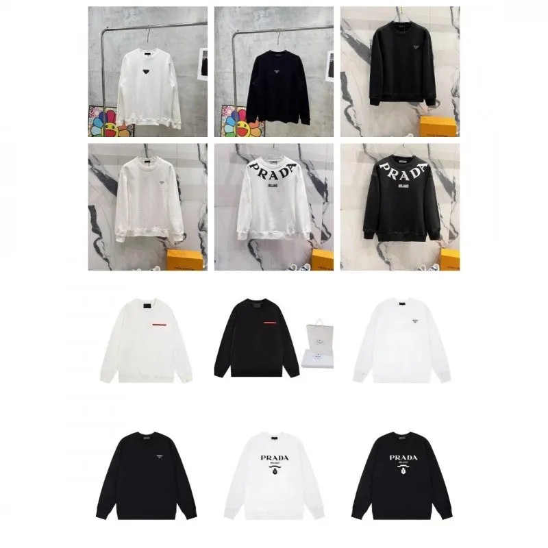 Luxurious and trendy high version pra Pujia metal triangle LOGO men s and women s autumn and winter loose and versatile sweatshirts can be shipped on behalf of others 23 - Image 1