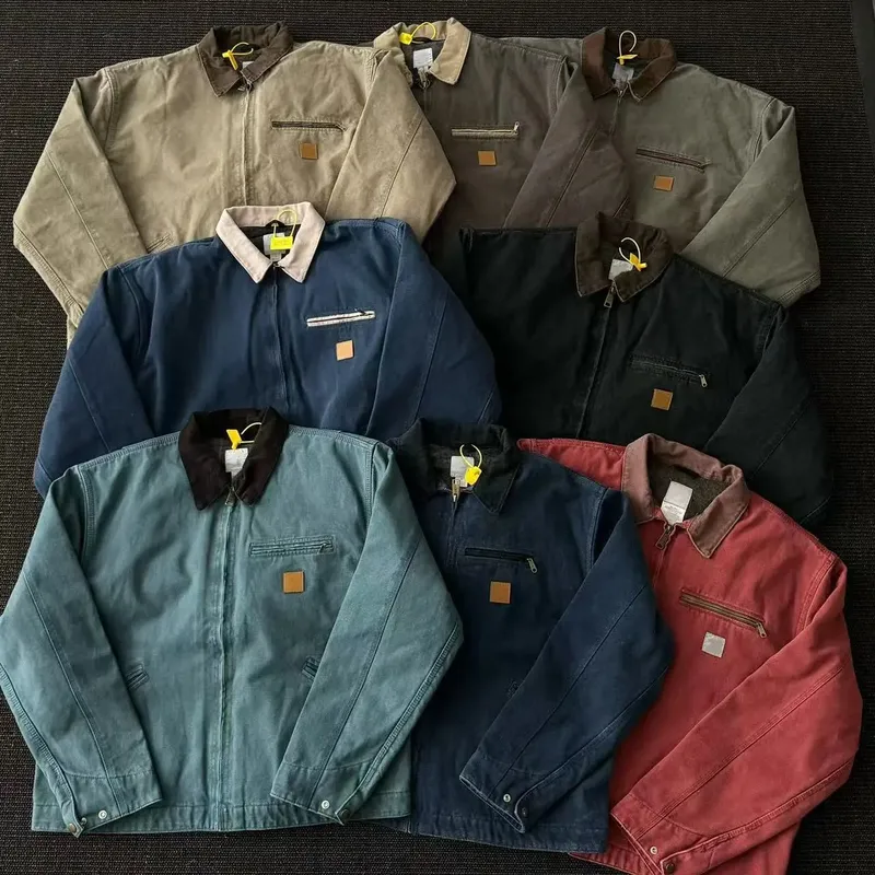 Heavy J97 American heavy washed autumn short wide version Detroit jacket work zipper cleanfit jacket 35 - Image 1