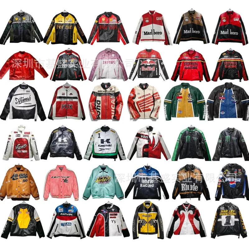 2025 cross border American style heavy craft stitching full style pu leather jacket American retro street style motorcycle racing suit for men and women 7 - Image 1